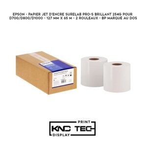 EPSON - PAPIER JET D'ENCRE SURELAB PRO-S BRILLANT 254G POUR D700/D800/D1000 127 MM X 65 M - 2 ROULEAUX - BP MARQUÉ AU DOS