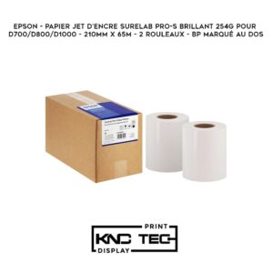 EPSON - PAPIER JET D'ENCRE SURELAB PRO-S BRILLANT 254G POUR D700/D800/D1000 210MM X 65M - 2 ROULEAUX - BP MARQUÉ AU DOS