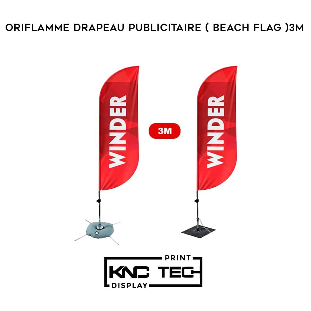 Drapeau Oriflamme PIZZA Double Face - Taille M (3,4 M), Kit Complet Avec Mât, Pied, Lest - Pour Pizzeria, Terrasse, Publicité