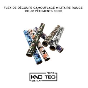 FLEX DE DÉCOUPE CAMOUFLAGE MILITAIRE ROUGE POUR VÊTEMENTS 50CM