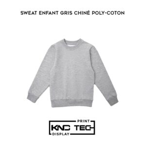 SWEAT ENFANT GRIS CHINÉ POLY-COTON