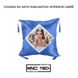 COUSSIN EN SATIN SUBLIMATION INTÉRIEUR CARRÉ