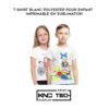 T-SHIRT BLANC POLYESTER POUR ENFANT IMPRIMABLE EN SUBLIMATION