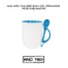 MUG AVEC CUILLÈRE BLEU CIEL CÉRAMIQUE POUR SUBLIMATION