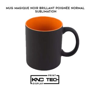 MUG MAGIQUE NOIR BRILLANT POIGNÉE NORMAL - SUBLIMATION