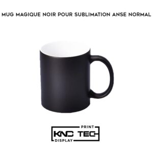 MUG MAGIQUE NOIR POUR SUBLIMATION ANSE NORMAL