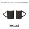 MUGS NOIR MAGIQUE COUPLE SUBLIMATION POIGNÉE COEUR