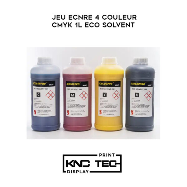 Jeu ecnre 4 couleur cmyk 1l eco solvent